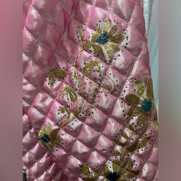 Free People 💗 stunnning India silk satin quilted bed jacket - Picture 3 of 5